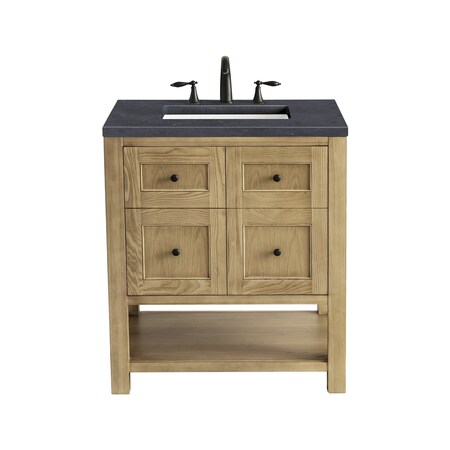 James Martin Vanities Breckenridge 30in Single Vanity, Light Natural Oak w/ 3 CM Charcoal Soapstone Top 330-V30-LNO-3CSP